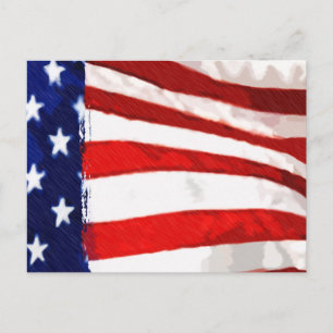American Flag Thank You Postcard