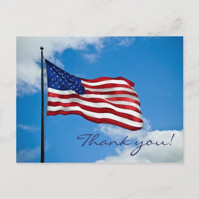 American Flag Thank You Postcard (Front)