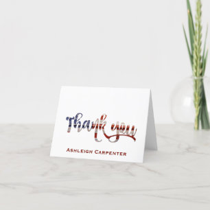 American Flag Thank You, Red White & Blue Thank You Card
