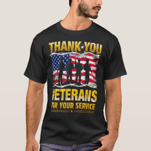 American Flag Thank You Veterans For Your Service  T-Shirt