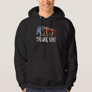 American Flag Thank You Veterans Proud Veteran Hoodie