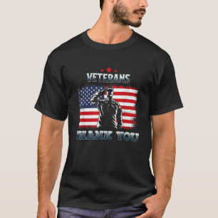 American Flag Thank you Veterans Proud Veteran T-Shirt