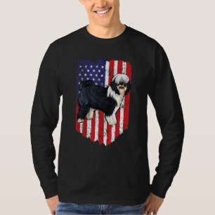 American Flag Tibetan Terrier 4th Of July Usa T-Shirt