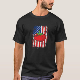American Flag Tomato Whisperer Love Growing Tomato T-Shirt