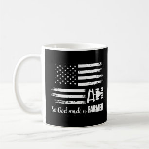 American Flag Tractor So God Made A Farmer T Coffee Mug