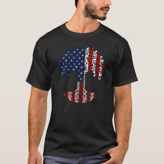American Flag Tree 4th Of July Cool Patriotic Usa  T-Shirt