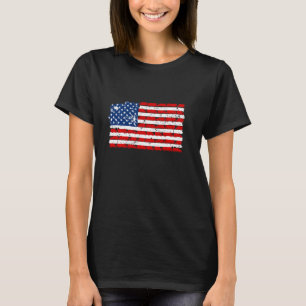 American Flag Truck Lover  Vintage Model Truck T-Shirt