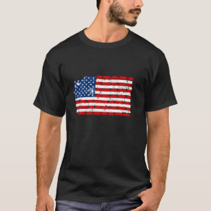 American Flag Truck Lover Vintage Model Truck T-Shirt