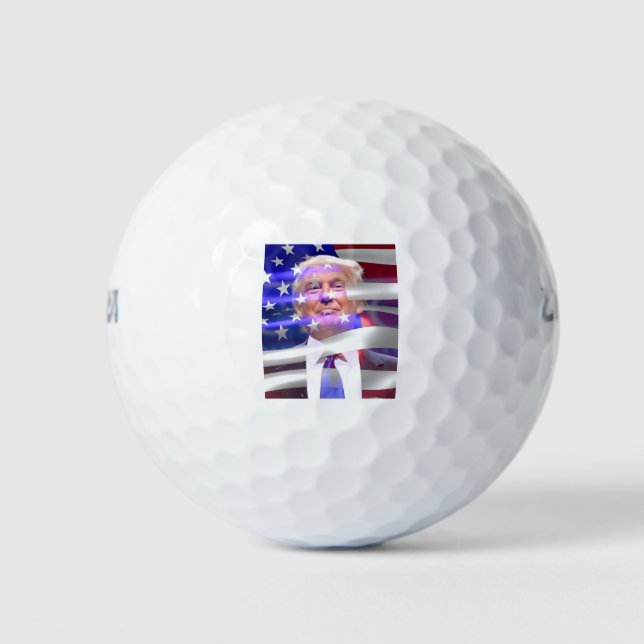 american flag trump 2020 golf balls (Front)