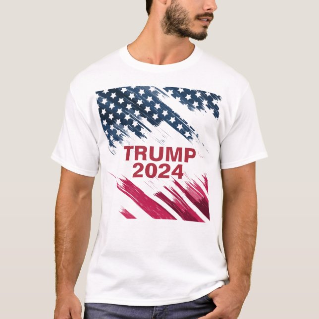 American Flag  Trump 2024 T-Shirt (Front)