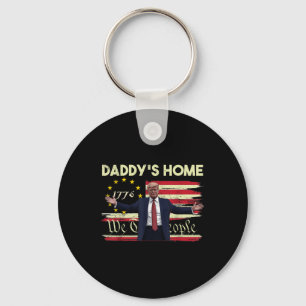 American Flag Trump Daddys Home We The People Key Ring