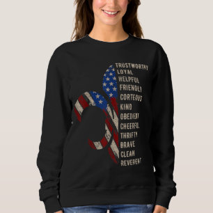 American Flag Trustworthy Helpful Friendly Courteo Sweatshirt