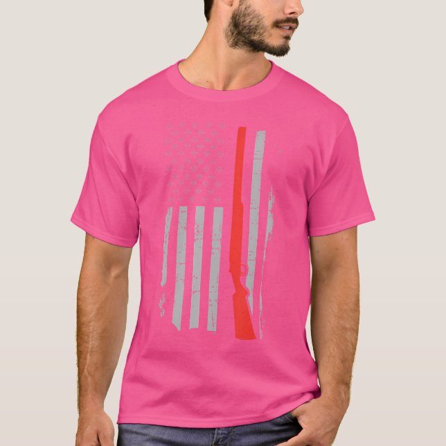 American Flag Turkey Hunter Shooting Range T-Shirt (Front)