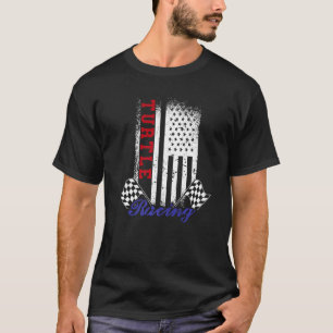 American Flag Turtle Racing Race Flag Design T-Shirt