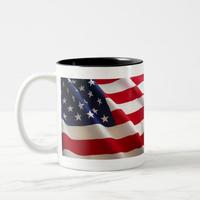 American-flag Two-Tone Coffee Mug (Left)