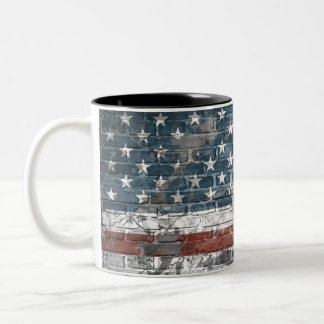American flag Two-Tone coffee mug