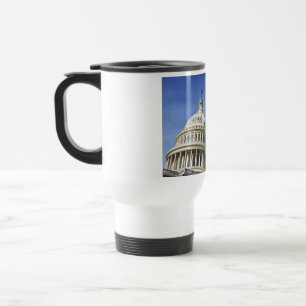 American Flag & U.S. Capitol Patriotic USA Pride Travel Mug