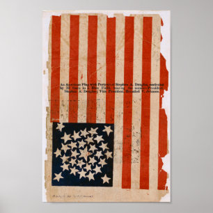 American Flag Unedited Vintage Photos Rustic USA Poster