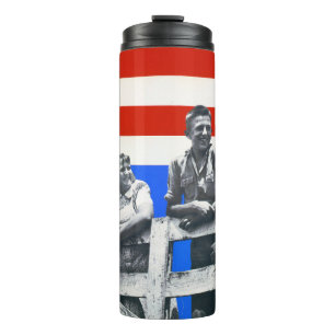 American Flag Unedited Vintage Photos USA Old Aest Thermal Tumbler