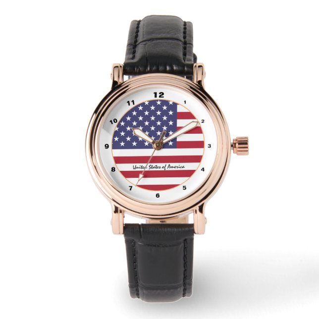American Flag & United States fashion USA /design Watch (Front)