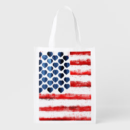 american flag,united states flag reusable grocery bag