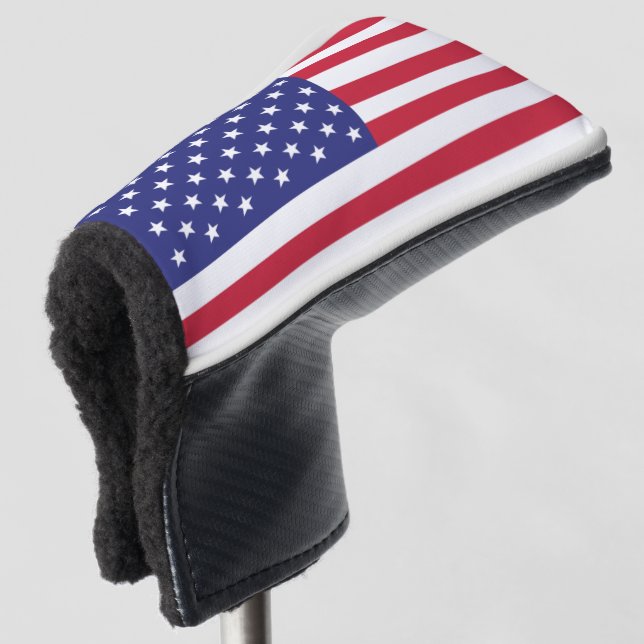 American Flag United States Red White Blue Golf Head Cover (3/4 Front)
