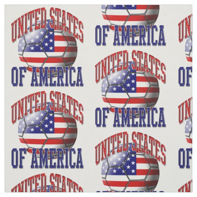 American Flag United States Soccer Ball Pattern Fabric (Swatch)