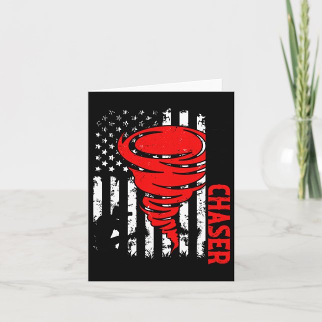 American Flag United States Tornado Storm Chaser O Card (Front)