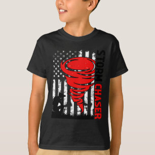 American Flag United States Tornado Storm Chaser O T-Shirt