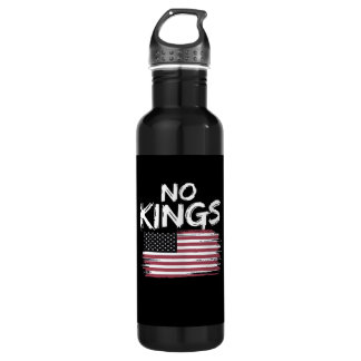 American Flag Upside Down Distress No Kings Long F 710 Ml Water Bottle