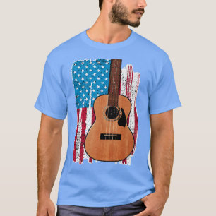 American Flag US Guitar 4th Of July Musician Patri T-Shirt