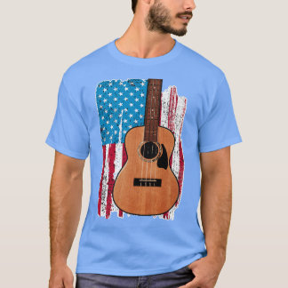 American Flag US Guitar 4th Of July Musician Patri T-Shirt