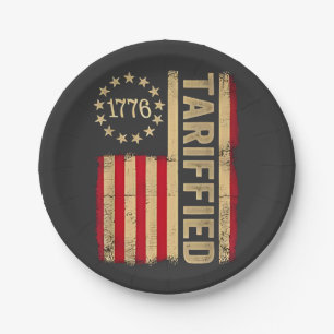 American Flag USA 1776 American Tarrifs Paper Plate