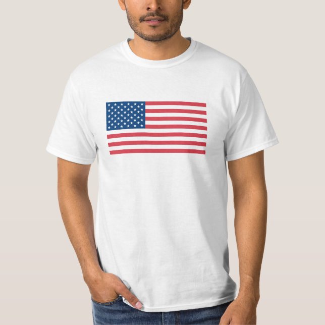 American Flag USA 4th of July Patriotic America T-Shirt (Front)