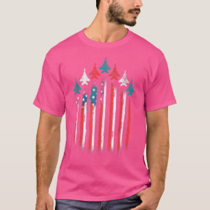 American Flag USA Aeroplane Jet Fighter 4th of Jul T-Shirt
