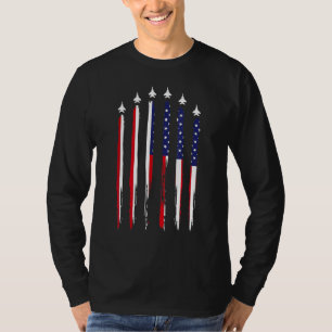 American Flag Usa Airplane Jet Fighter 4th Of July T-Shirt