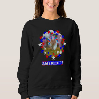 American Flag Usa Awesome Cat Attitude Sweatshirt