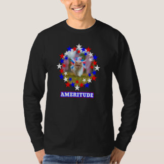 American Flag Usa Awesome Cat Attitude T-Shirt