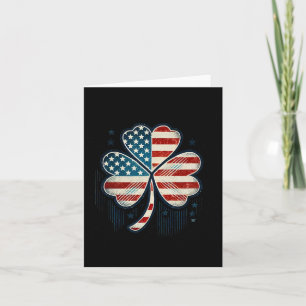 American Flag Usa Clover St Patricks Day  Card