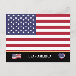 American Flag & USA country travel / United States Postcard
