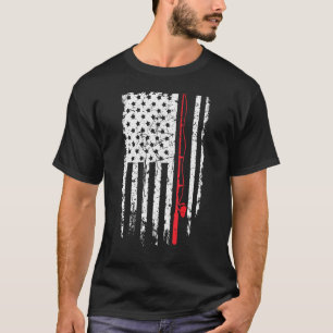American Flag Usa Fishing Rod Funny Fishing Vintag T-Shirt