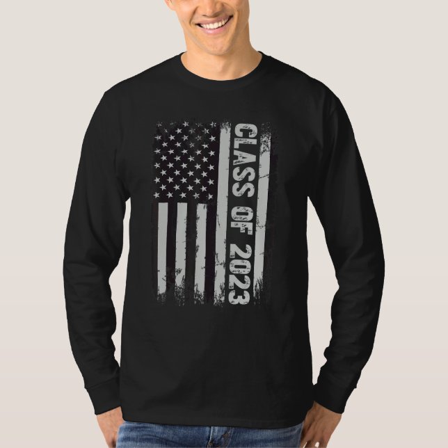 American Flag USA Graduation Cass of 2023 Senior 2 T-Shirt (Front)