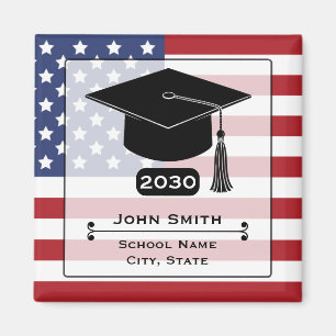 American Flag USA Graduation Year Magnet