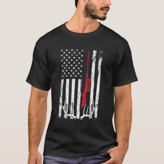 American Flag Usa Hunter Hunt Hunting T-Shirt