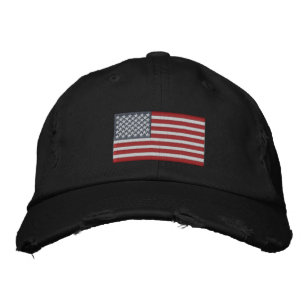American Flag USA Large Embroidery Real Stars! Embroidered Hat