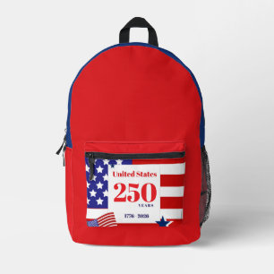 American Flag USA Patriotic 250th Celebration Printed Backpack