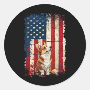 American Flag Usa Patriotic 4th Of July  Classic Round Sticker