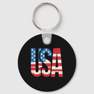 American Flag Usa Patriotic Us 4th Of July  Key Ring