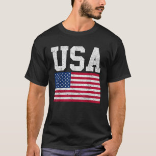 American Flag USA Patriotic Women Men Boys Girls J T-Shirt