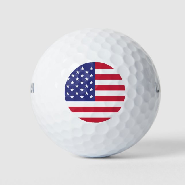 American Flag USA Red White Blue Patriotic Golf Balls (Front)